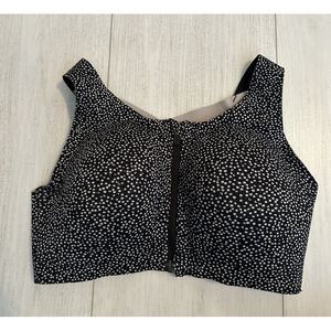 LULULEMON Enlite Bra Sz 34DD Front Zip Double Dimension Starlight Black White‎